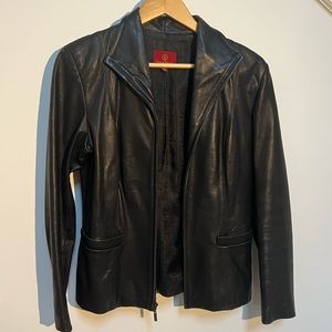 Cole Haan Black Leather Jacket Women’s Small